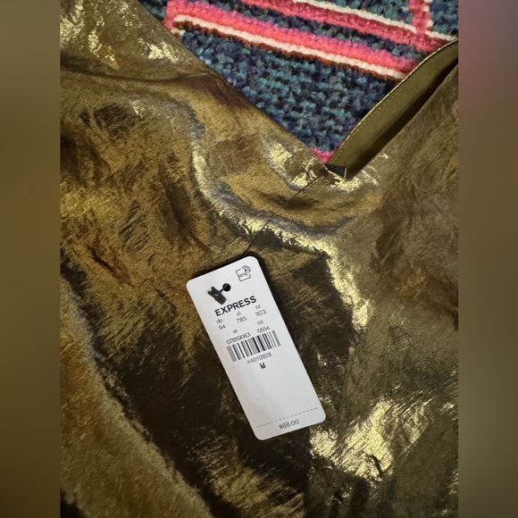 NWT Express Gold Slip Dress - Picture 3 of 4